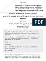 Vervitine Thompson v. Anthony M. Frank United States Postal Service, 43 F.3d 1468, 4th Cir. (1994)