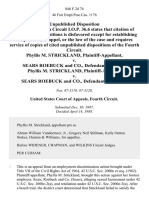 Phyllis M. Strickland v. Sears Roebuck and Co., Phyllis M. Strickland v. Sears Roebuck and Co., 846 F.2d 74, 4th Cir. (1988)