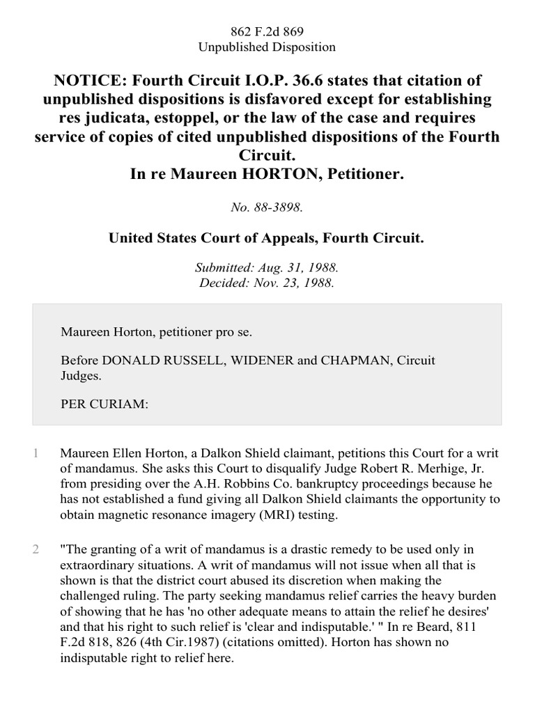 in-re-maureen-horton-862-f-2d-869-4th-cir-1988-pdf