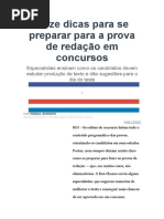 Doze Dicas Para Se Preparar Para a Prova de Redação Em Concursos