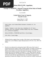 William Praylow v. George N. Martin Attorney General of the State of South Carolina, 761 F.2d 179, 4th Cir. (1985)