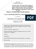 Mildred A. Barringer v. at & T Technologies, Inc., 902 F.2d 27, 4th Cir. (1990)