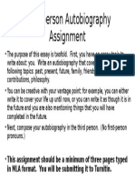 Third-Person Autobiography Assignment