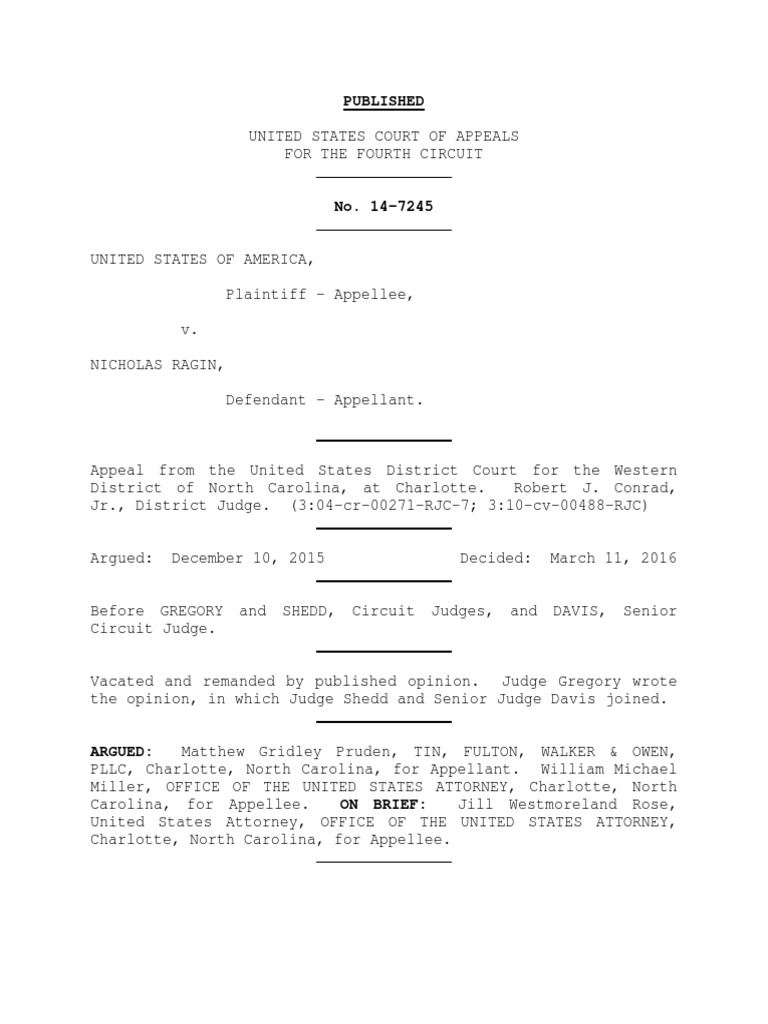 Ragin v. USA: Counsel Sleeping During Trial | PDF | Prejudice (Legal ...