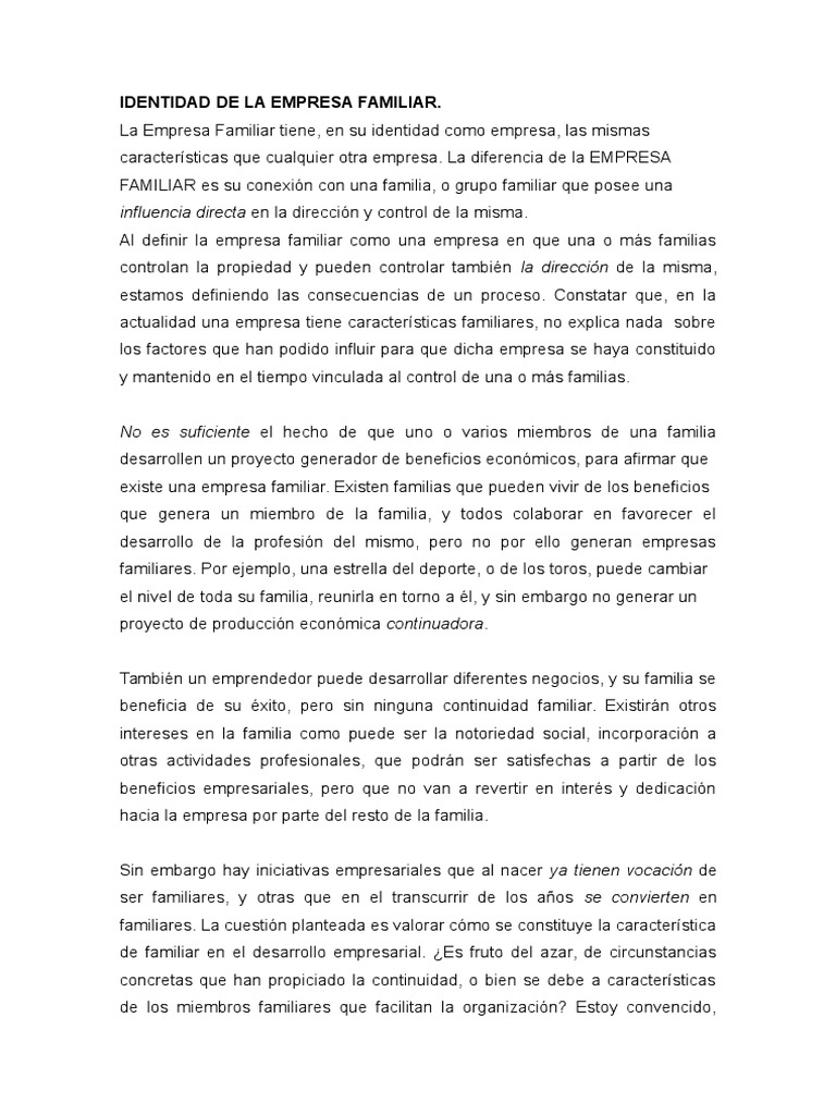 Introduccion A La Empresa Familiar | PDF | Familia | Ideologías