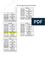 Homeroom Schedule 2016