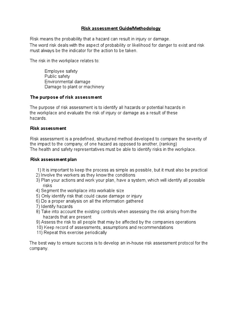 Risk Assessment Methodology Guide | PDF | Risk Assessment | Risk