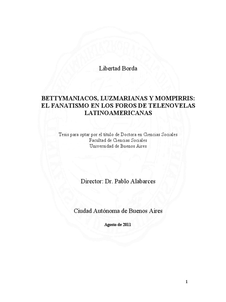 Bettyma Iacos, Luzmaria As y Mompirris El Fa Atismo e Los Foros de Tele Ovelas Lati Oamerica As PDF Comunicación Televisión