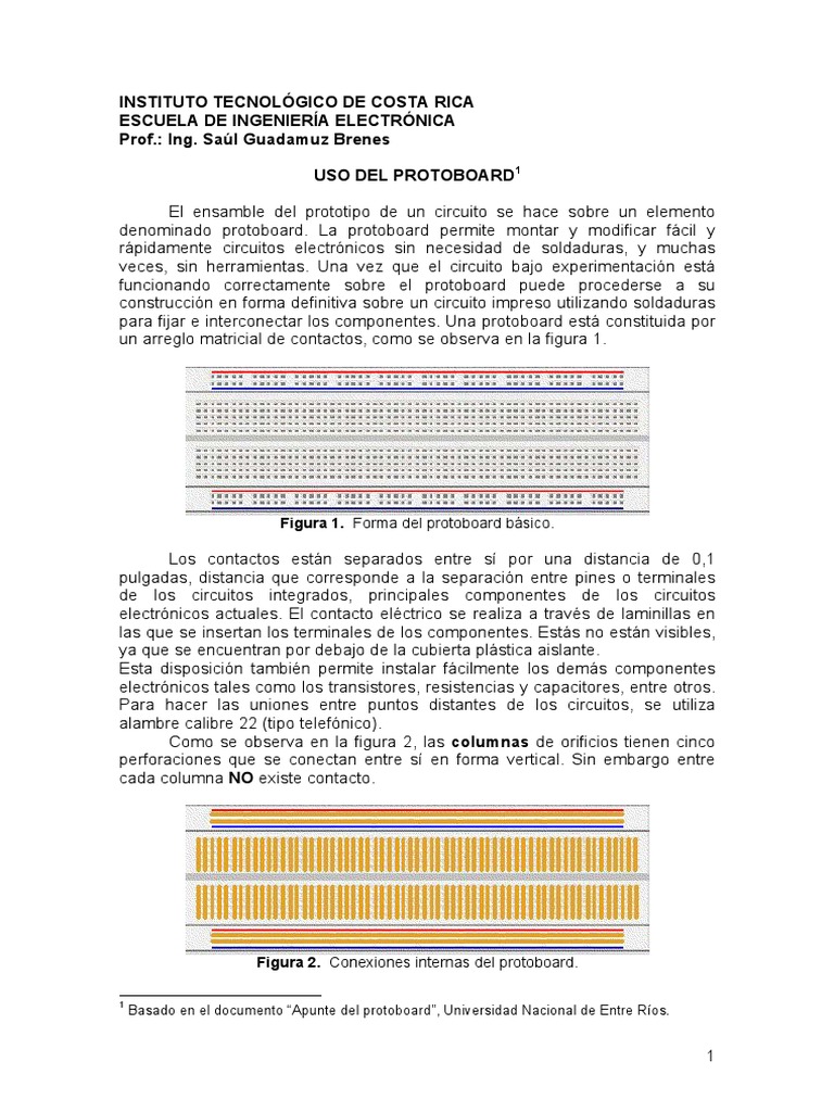 Uso Del Protoboard PDF | PDF