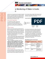 Continuous Monitoring Water Acetic Acid Plants