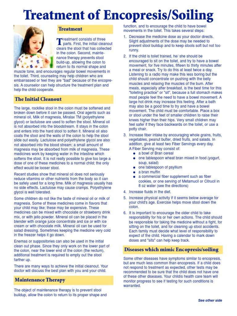 Treatment of Encopresis PDF Human Feces Dietary Fiber