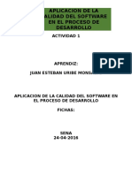 Aplicacion de La Calidad Del Software en El Proceso de Desarrollo