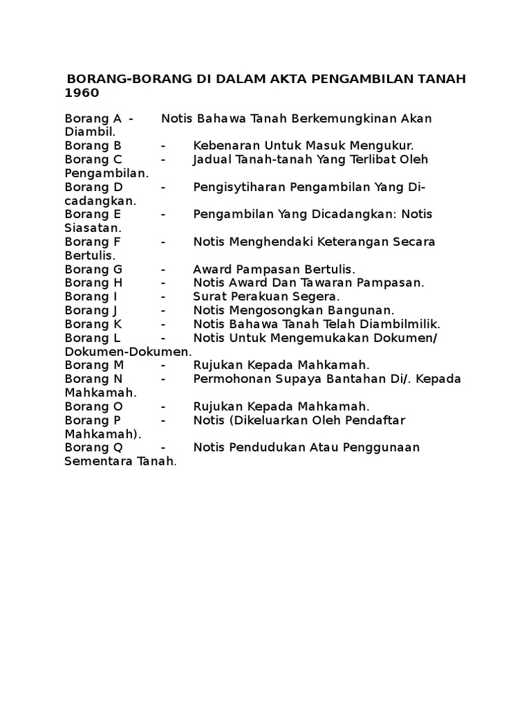 Bab 1 Pendahuluan 1 1 Isu Isu Pengambilan Tanah Di Malaysia Pdf Document