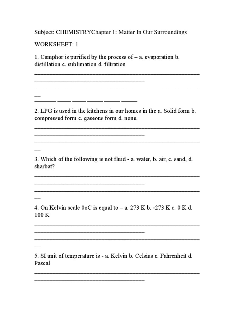 Worksheet | Latent Heat | Liquids