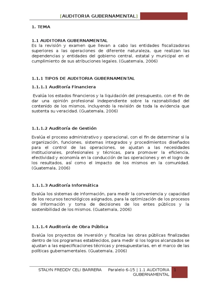 Auditoria Gubernamental | PDF | Auditoría | Economias