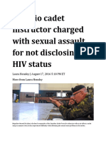17 Aug 2016 - Sexual Assault Charge for HIV Positive Instructor