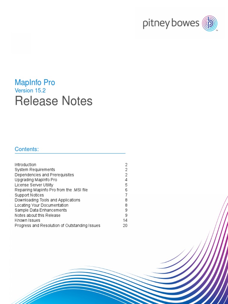 MapInfoProReleaseNotes PDF | PDF | Windows Registry | 64 Bit Computing