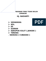 Daftar Makanan Yang Tidak Boleh Dimakan