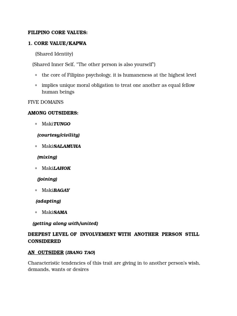 Filipino core values in tagalog login pages info