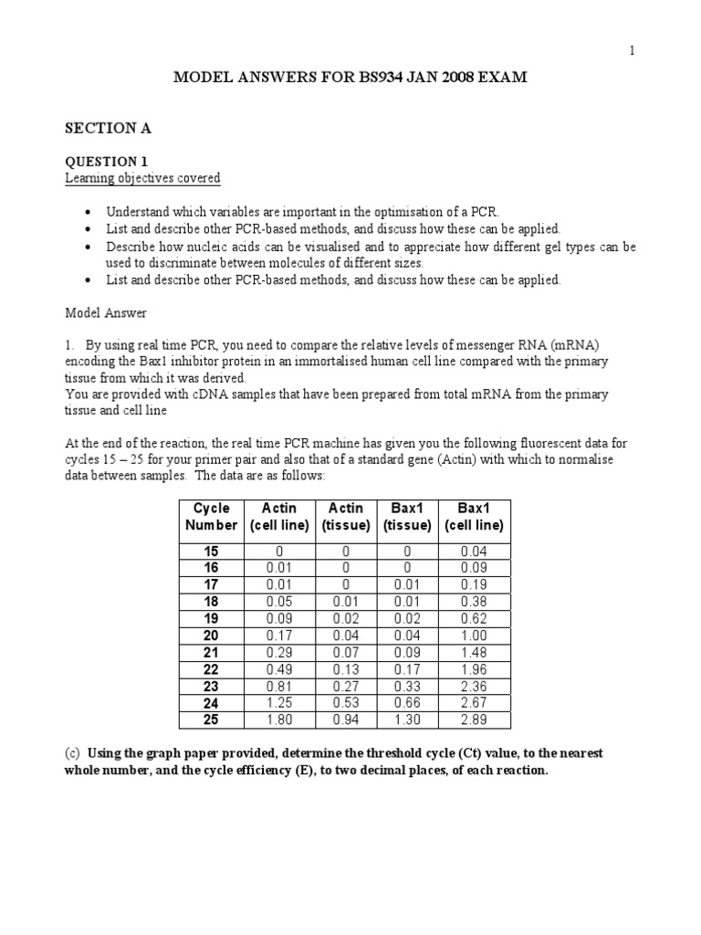 Mock Exam Model Answers PDF Chromatography Dna Sequencing