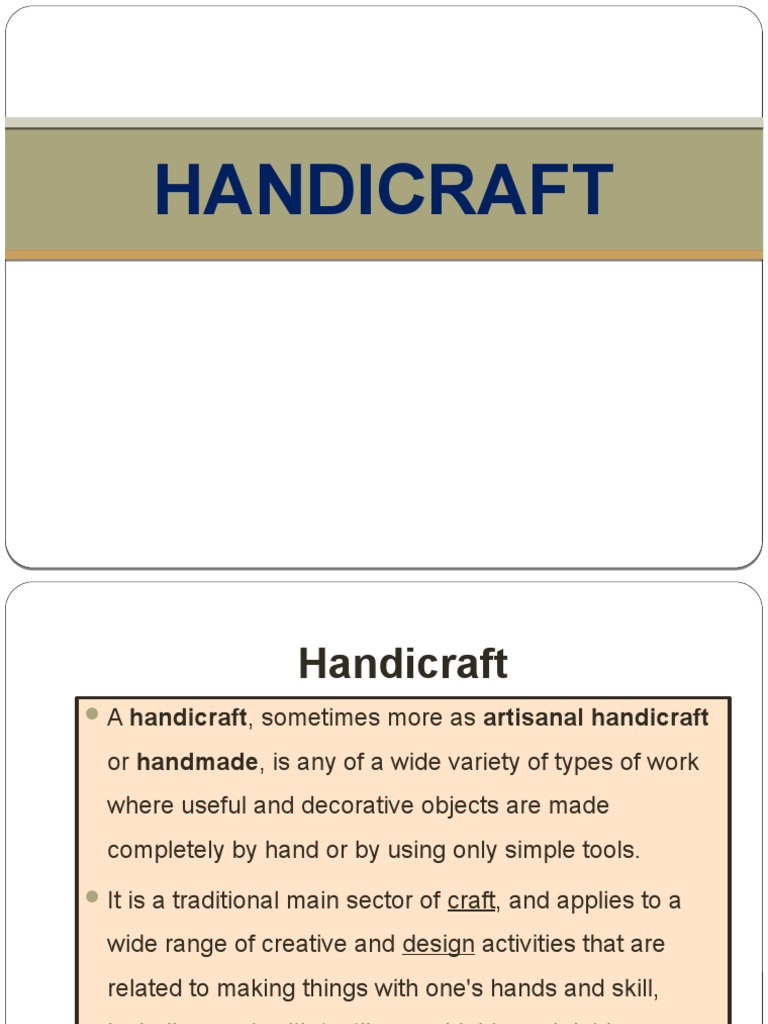 HANDICRAFT Presentation PDF Art Media Crafts