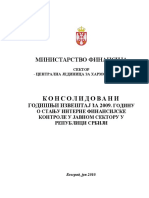 Konsolidovani Godisnji Izvestaj Za 2009 - Godnu o Stanju IFKJ U Javnom Sektoru U Republici Srbiji