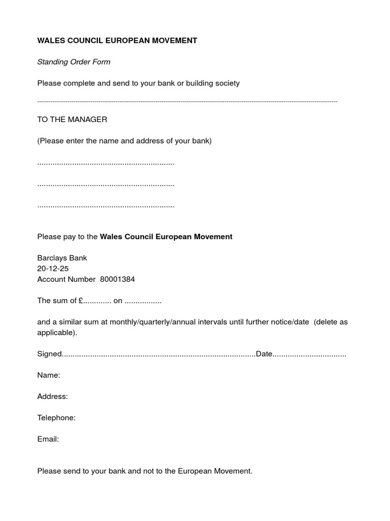 STO Form European Movement | PDF | Finance & Money Management