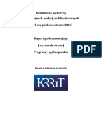 Monitoring Wyborczy Telewizyjnych Programów Publicystycznych Wybory Do Parlamentu RP 2015