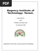 Power System Lab Manual