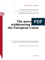 The process of withdrawing from the European Union