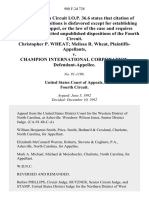 Christopher P. Wheat Melissa R. Wheat, Plaintiffs v. Champion International Corporation, 980 F.2d 728, 4th Cir. (1992)