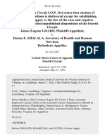 James Eugene Goard v. Donna E. Shalala, Secretary of Health and Human Services, 993 F.2d 1536, 4th Cir. (1993)