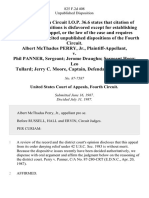 Albert McThadus Perry, Jr. v. Phil Panner, Sergeant Jerome Draughn Sergeant Hogg Leo Tullard Jerry C. Moore, Captain, 825 F.2d 408, 4th Cir. (1987)