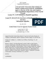 Louise W. Cawthorne v. Louis W. Sullivan, Secretary of Health and Human Services, 937 F.2d 602, 4th Cir. (1991)