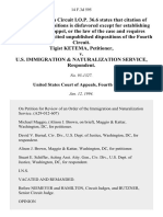 Tigist Ketema v. U.S. Immigration & Naturalization Service, 14 F.3d 595, 4th Cir. (1994)
