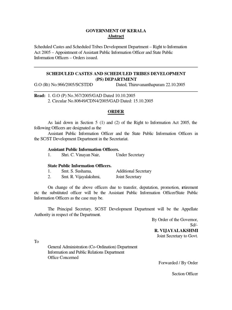 Government of Kerala PDF