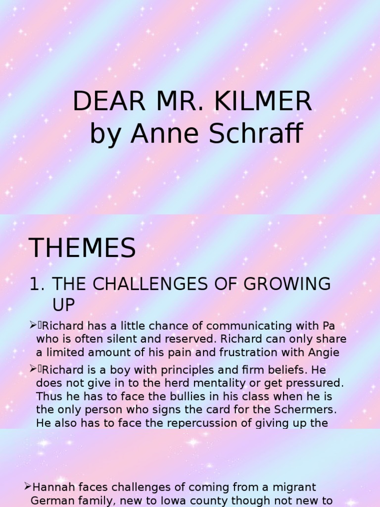 Dear Mr Kilmer Theme Pdf