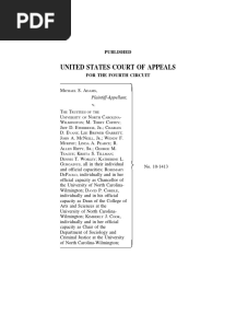 Adams v. Trustees of The Univ. of NC-Wilmington, 640 F.3d 550, 4th Cir. (2011)