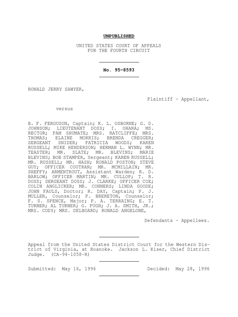 Sawyer v. Ferguson, 4th Cir. (1996) PDF