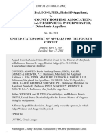 Louis v. Gabaldoni, M.D. v. Washington County Hospital Association Antietam Health Services, Incorporated, 250 F.3d 255, 4th Cir. (2001)