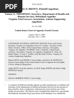 Jeannette D. Brown v. Tommy G. Thompson, Secretary, Department of Health and Human Services, Virginia Trial Lawyers Association, Amicus Supporting, 374 F.3d 253, 4th Cir. (2004)
