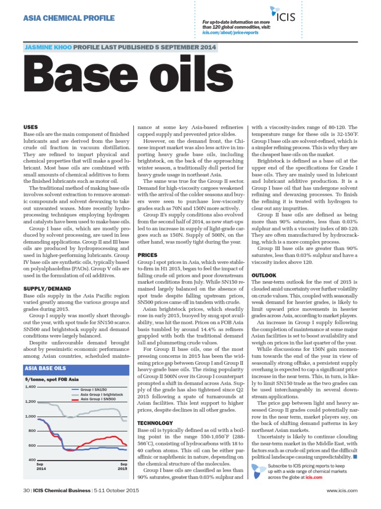 Base Oils | PDF | Oil Refinery | Petroleum