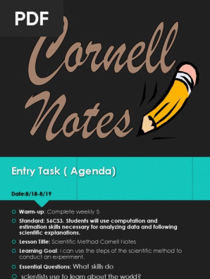 cornell notes sci method student