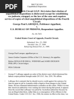 George Paul Laroque v. U.S. Bureau of Prisons, 866 F.2d 1416, 4th Cir. (1989)