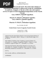Gary Green v. Maurice P. Foley, Gary Green v. Maurice P. Foley, 907 F.2d 1137, 4th Cir. (1990)