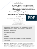 Richard Brill v. Harvey R. Brown, 908 F.2d 966, 4th Cir. (1990)