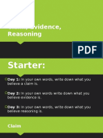 Claim Evidence Reasoning Activity