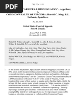 Specialized Carriers & Rigging Assoc. v. Commonwealth of Virginia Harold C. King R.L. Suthard, 795 F.2d 1152, 4th Cir. (1986)