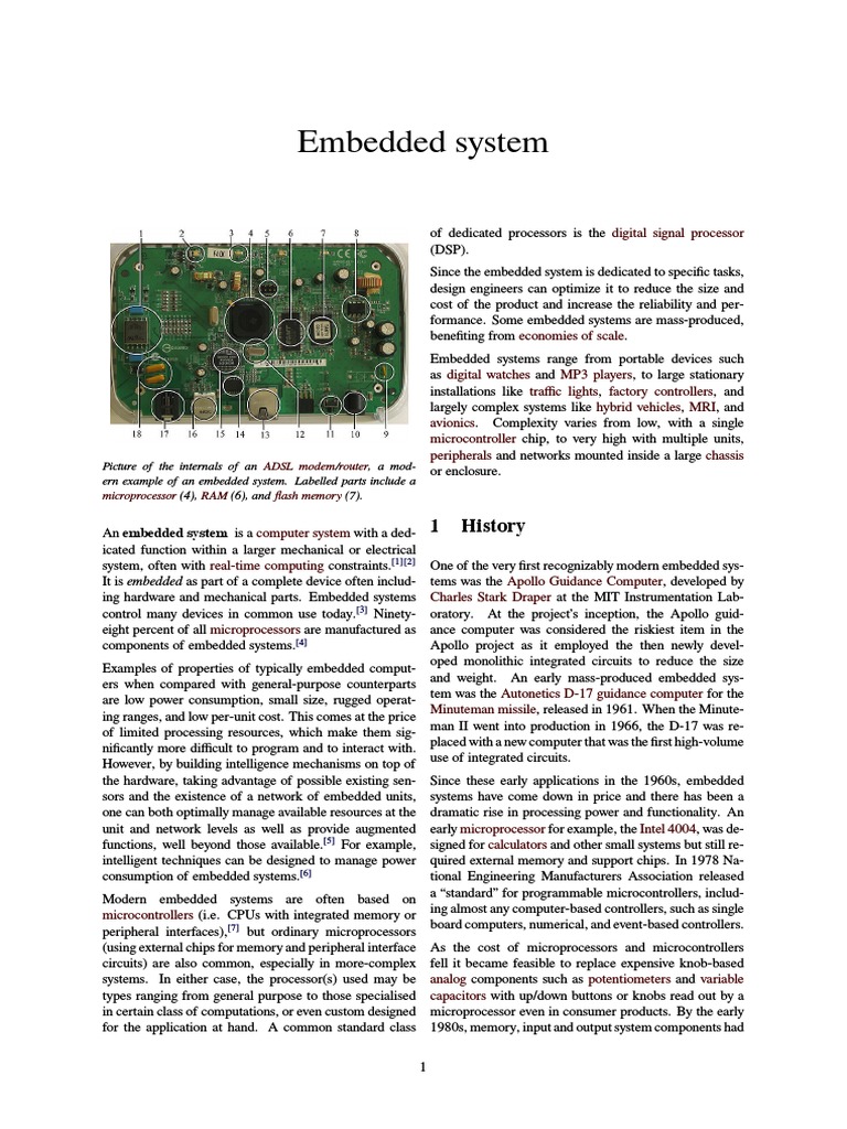 Embedded System: 1 History | PDF