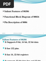 Contents:: Salient Features of 80386 Functional Block Diagram of 80836 Pin Description of 8086